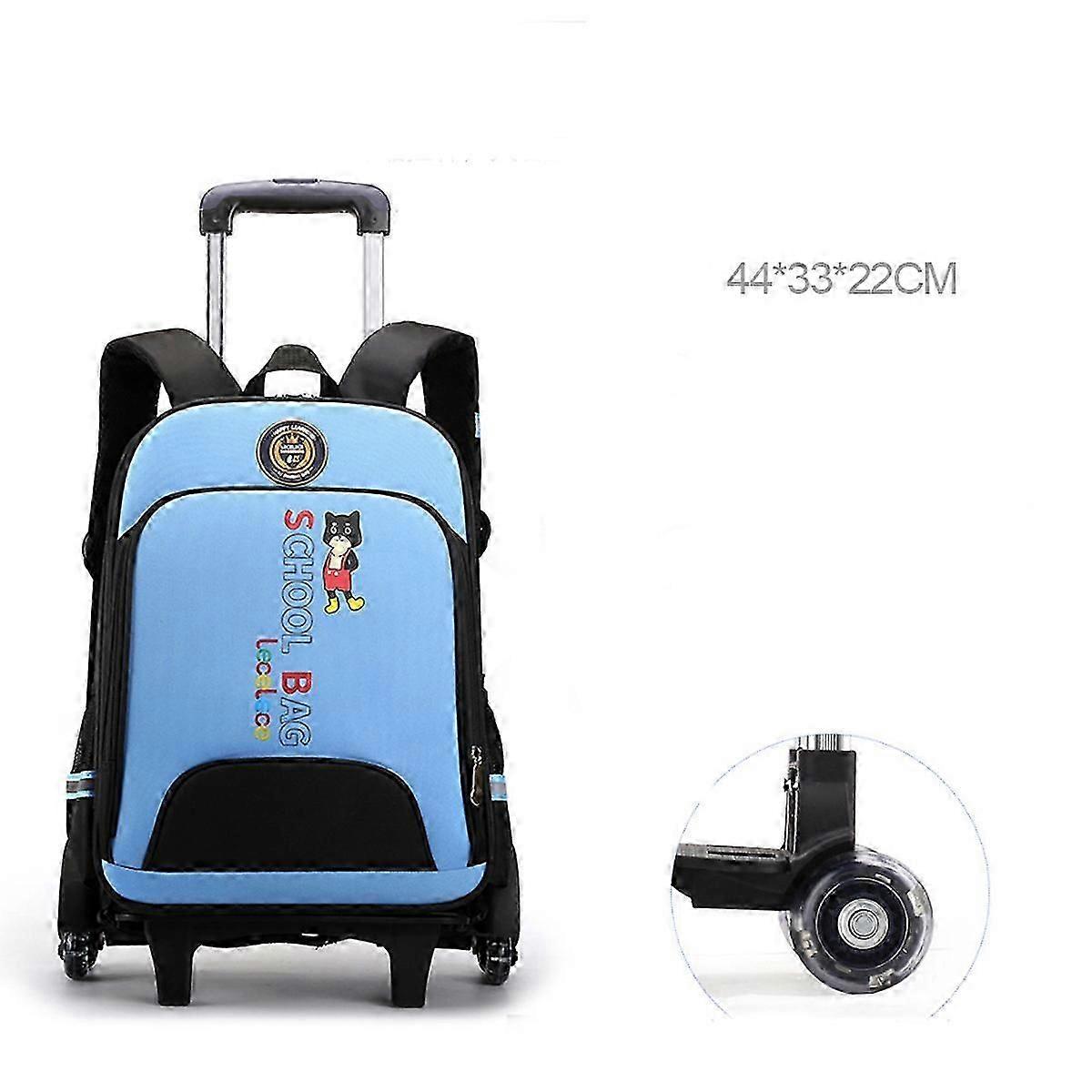 Lightening Wheeled Backpack Detachable Rolling Backpack Black School Bag For Students
