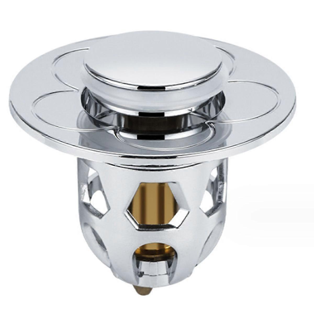 Universal Sink Head Leak Stopper, Chrome Pop-Up Drain for Sinks