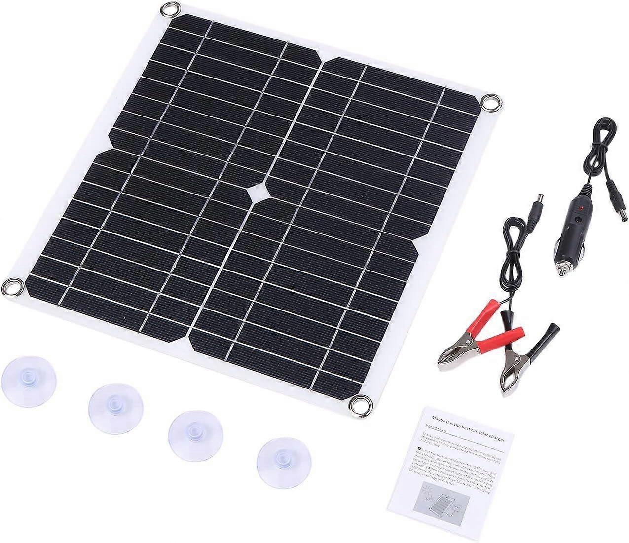 20W D C 9V/18V Flexible Solar Panel with 50A L-ED Display Controller Kit Set with USB/ Type C Interf