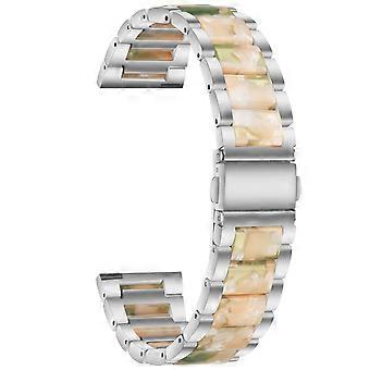 Pour Samsung Smart Watch 20mm Acier + Résine Montre Bande (Arc-en-ciel Noir)