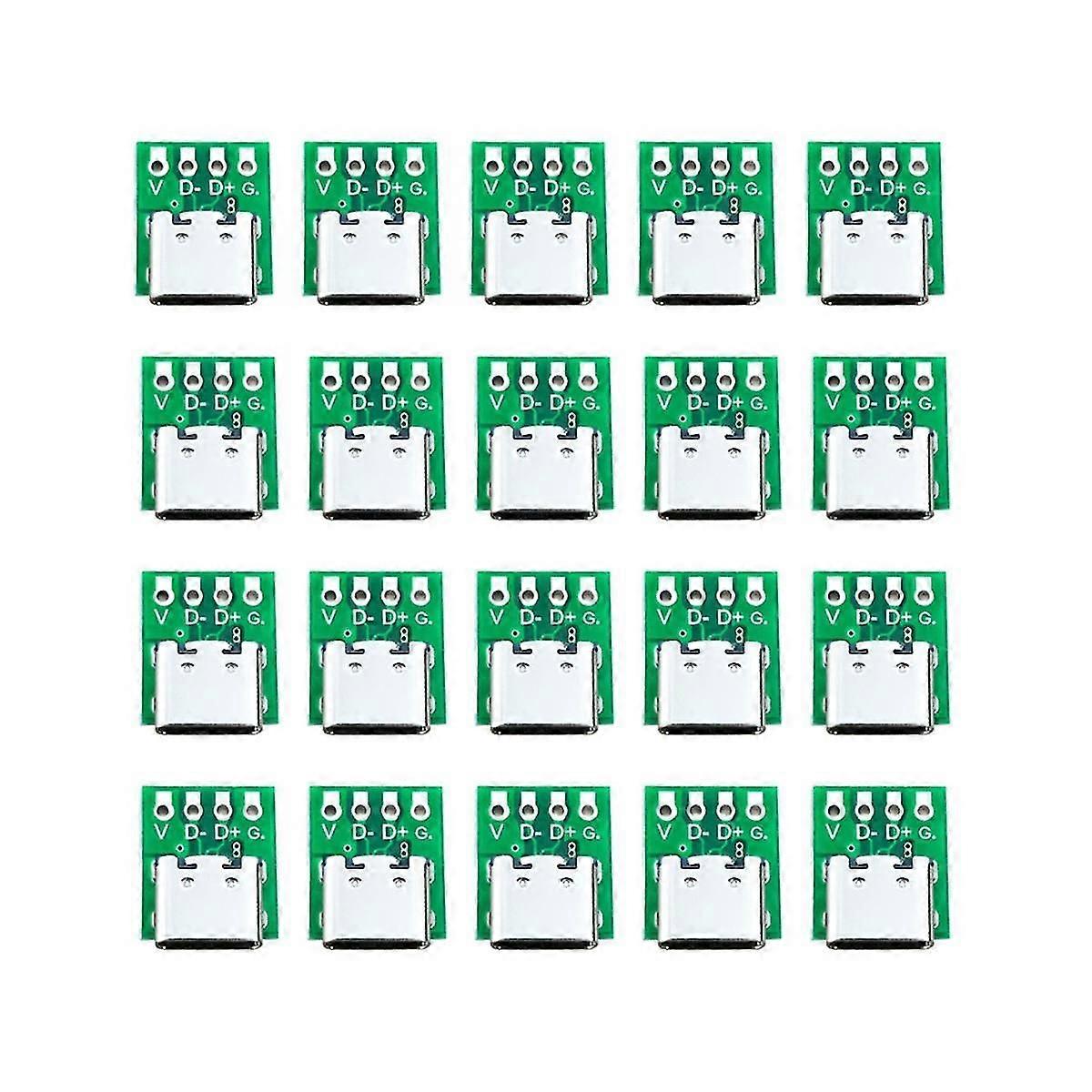 Scheda di breakout USB tipo C con connettore femmina da 10 pezzi con scheda convertitore PCB per il trasferimento di cavi di linea dati