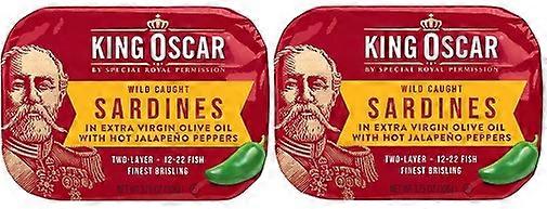 König Oscar Wild gefangene Sardinen in nativem Olivenöl mit Jalapeno 2er Pack