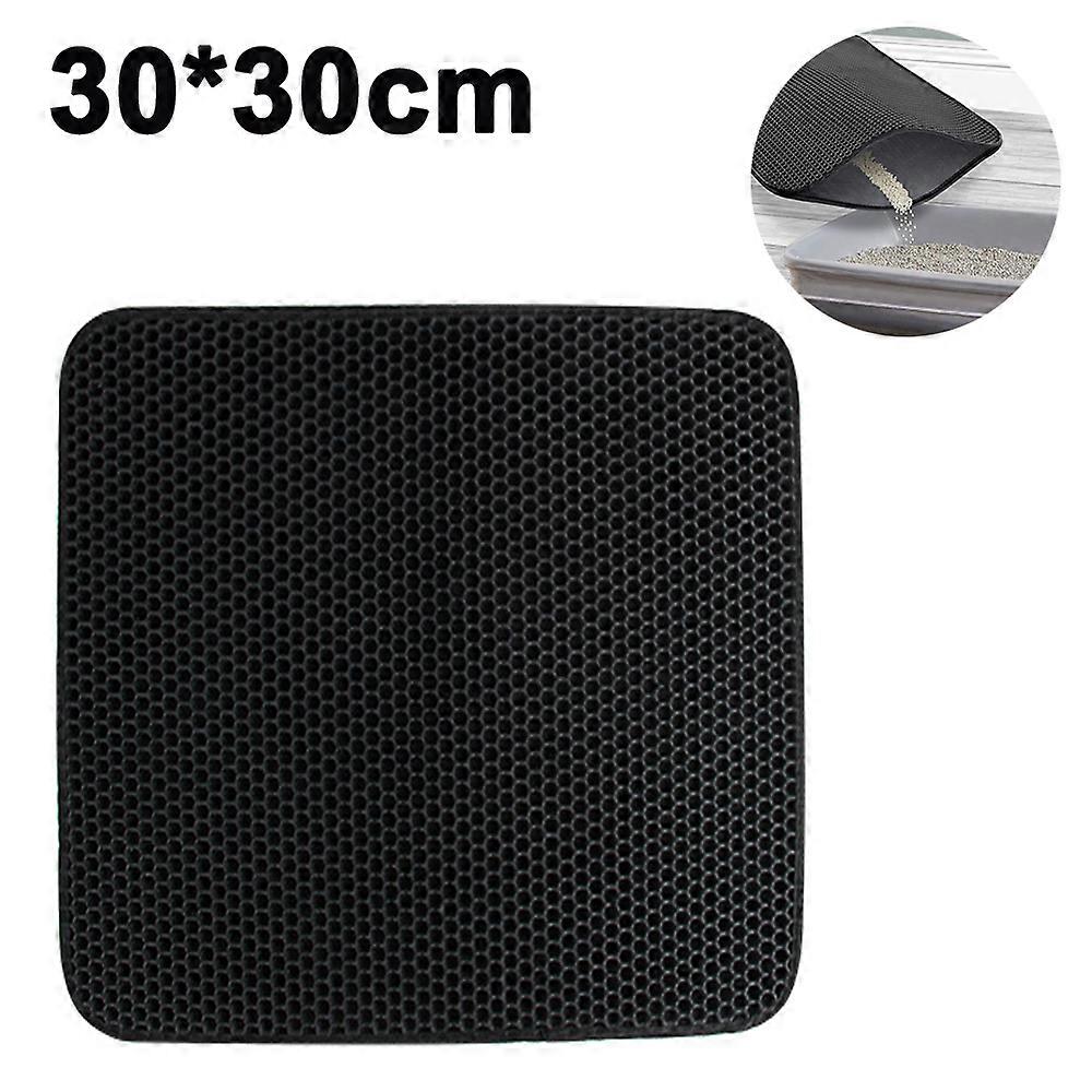 Washable & Easy Clean Cat Litter Mat, Honeycomb Design Eco-Friendly EVA, Double-Layer Litter Trapping Mat, Skid-Proof Perfect for Litter Box, Crease