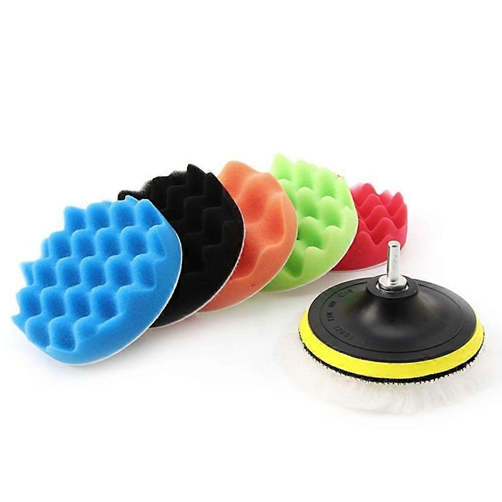 7pcs/8pcs 3''/4'' Polishing Pad Buffing Buffer Waxing Sponge Pad Kit For Car Polisher