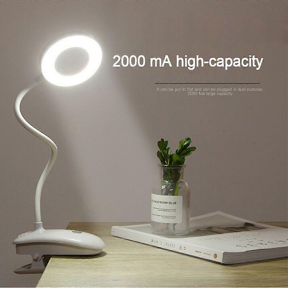 LED USB Rechargeable Clamp Clip On Flexible Desk Light Bed Read Table Night Lamp