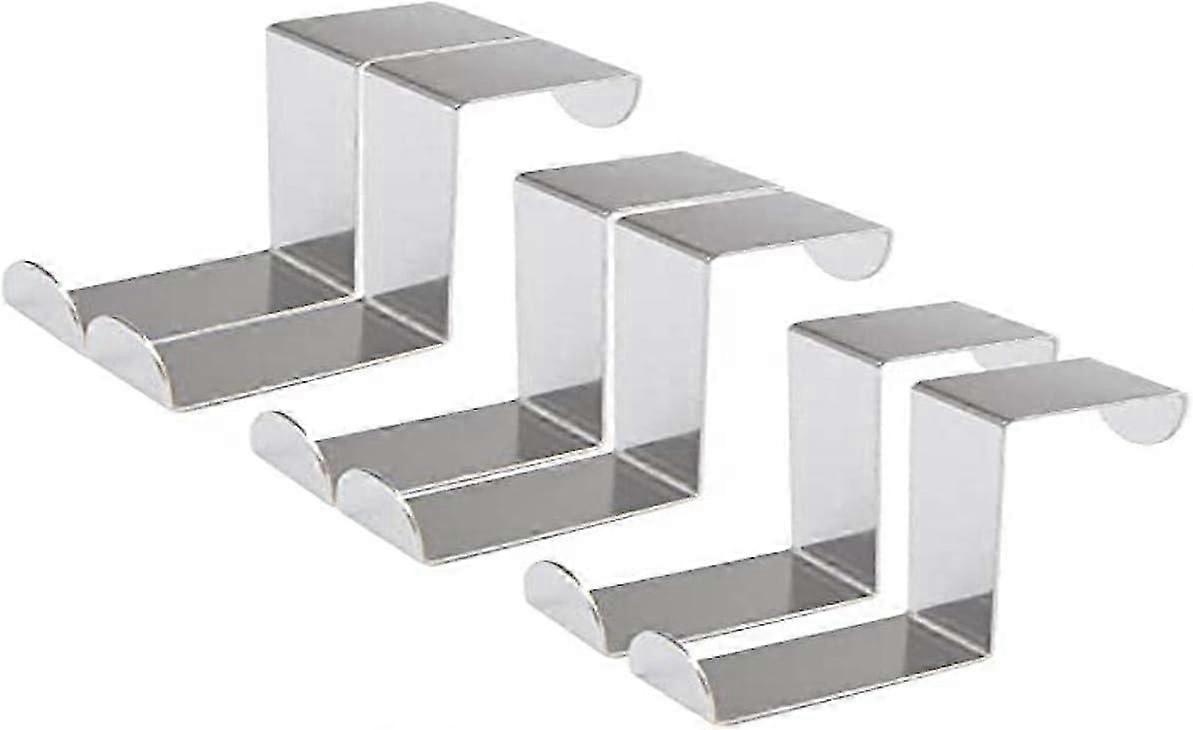 6PCS Over Door Hooks Z Shape Hooks 430 Stainless Steel Door Hooks Can Bear a Weight of About 3 kg, Can Be Hung on Both Ends,Magnetic, Suitable for Doo