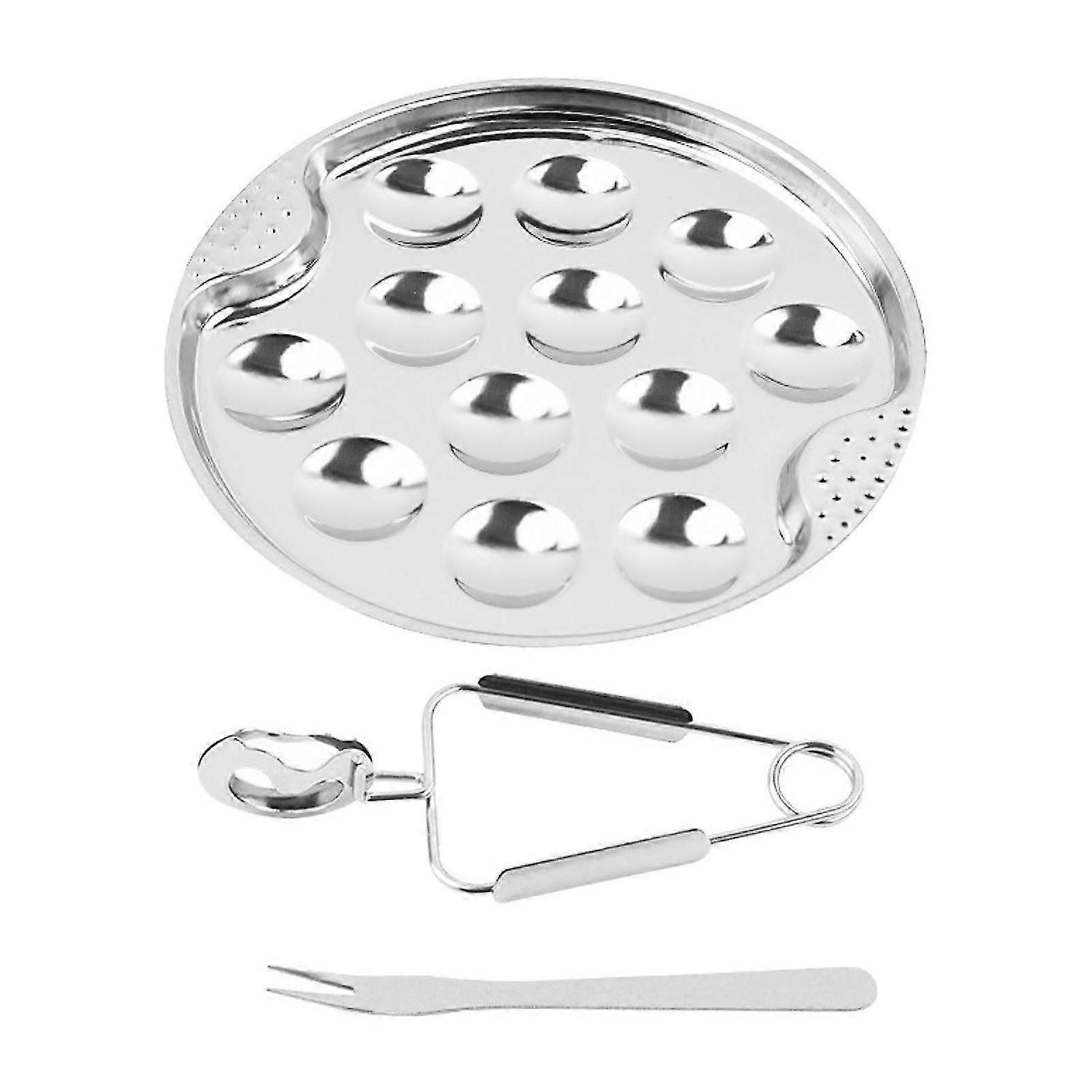 Escargot Plate Set Sturdy Seafood Footed Plate for Kitchen Restaurant Baking