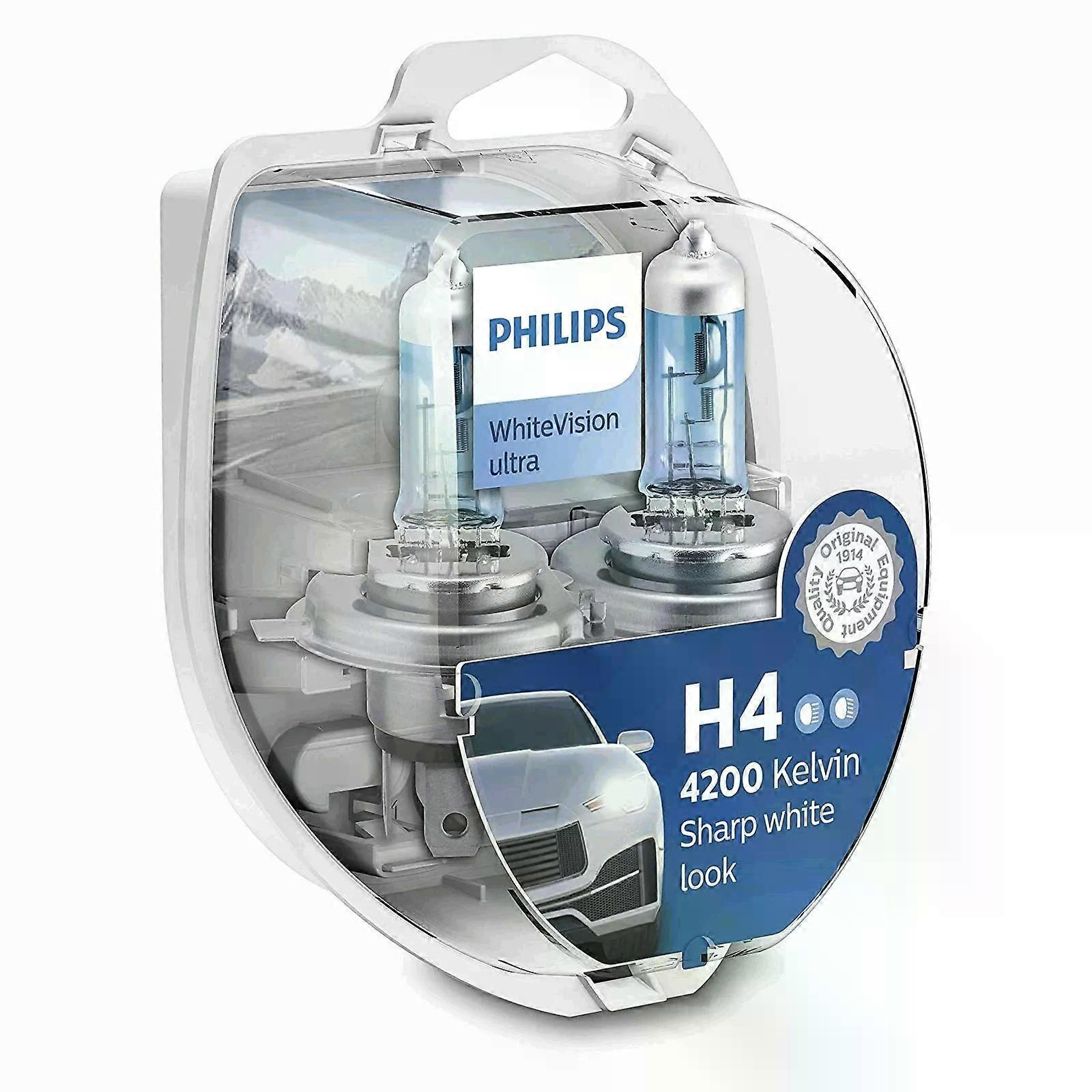 For Mazda 323 MK2 Philips WhiteVision Ultra Low / High Beam Headlight Bulbs