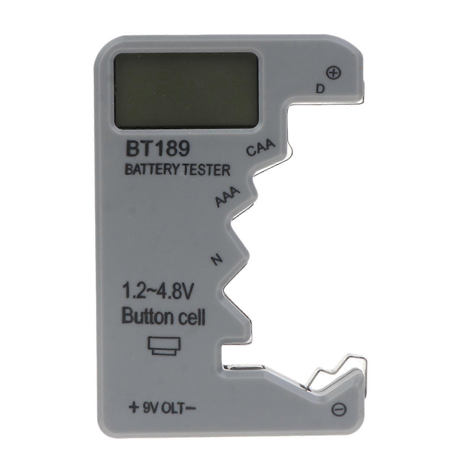 Digital Battery Tester, Universal Battery Checker Household Battery Testers for AAA AA C D-9V 1.5V Batteries Button Cell  Gray