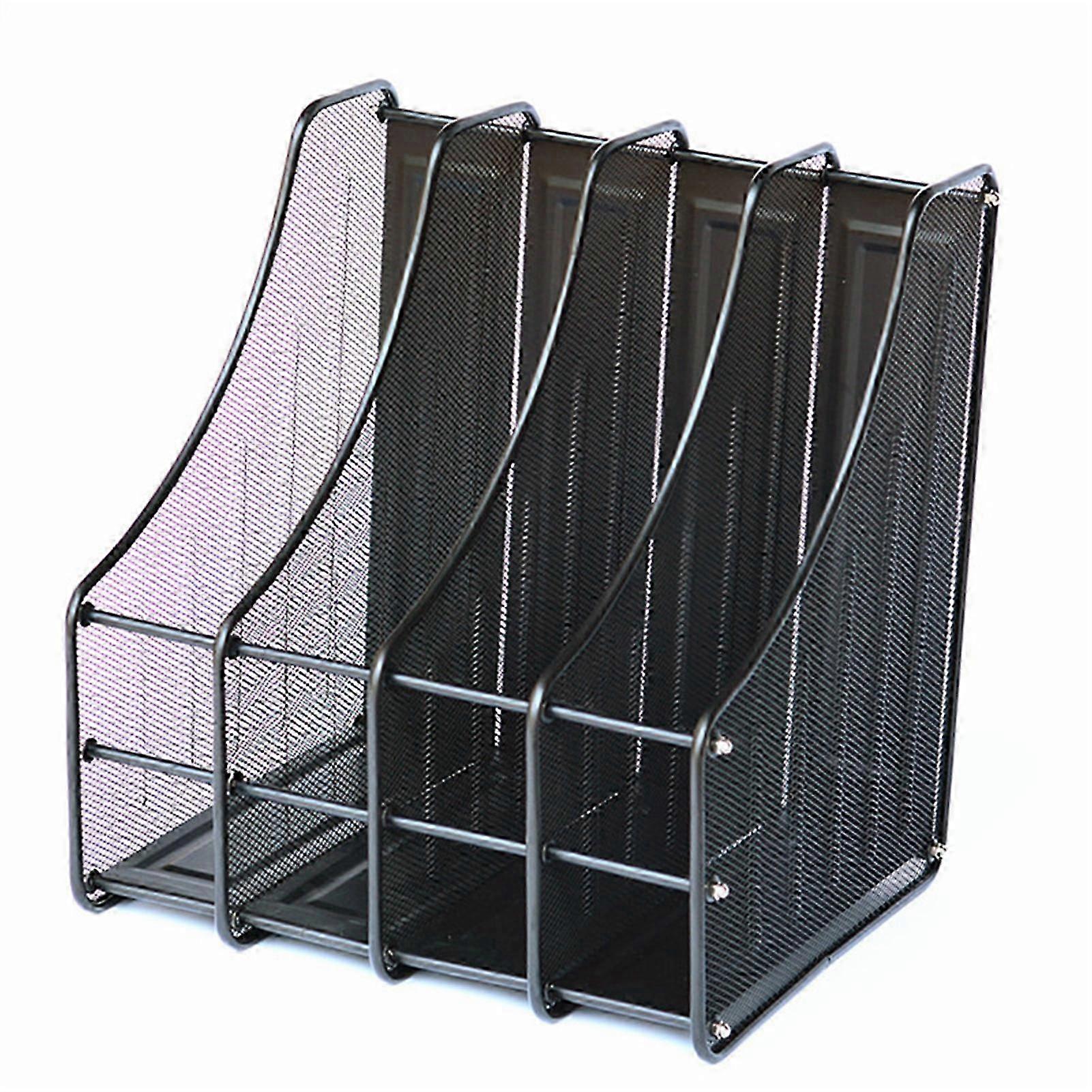 File Holder Large Capacity Order Storage Metal File Folder Organizers for Office School Home Quadruple