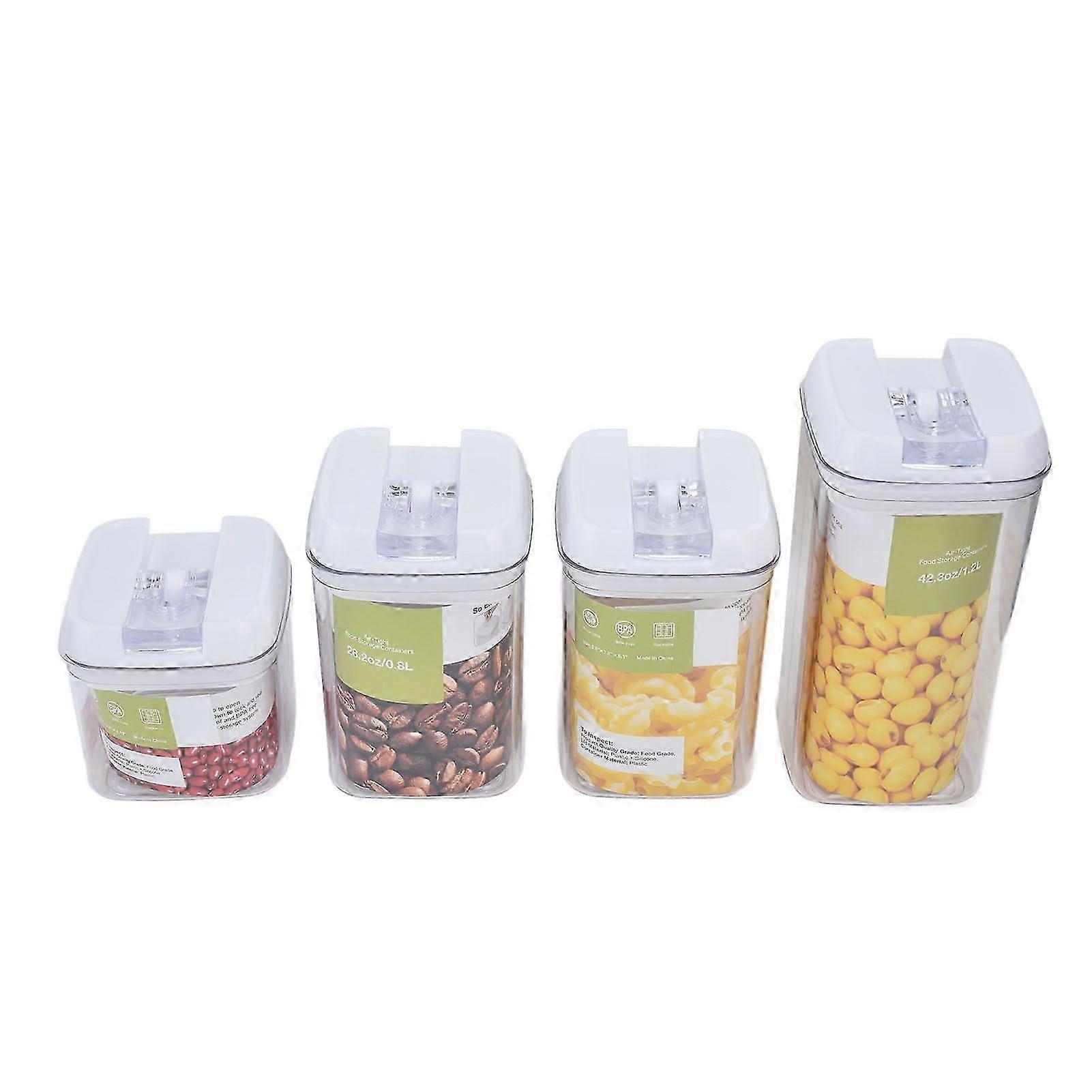 4Pcs/Set Kitchen Storage Box Transparent Multifunctional Sealed Jar for Home Kitchen