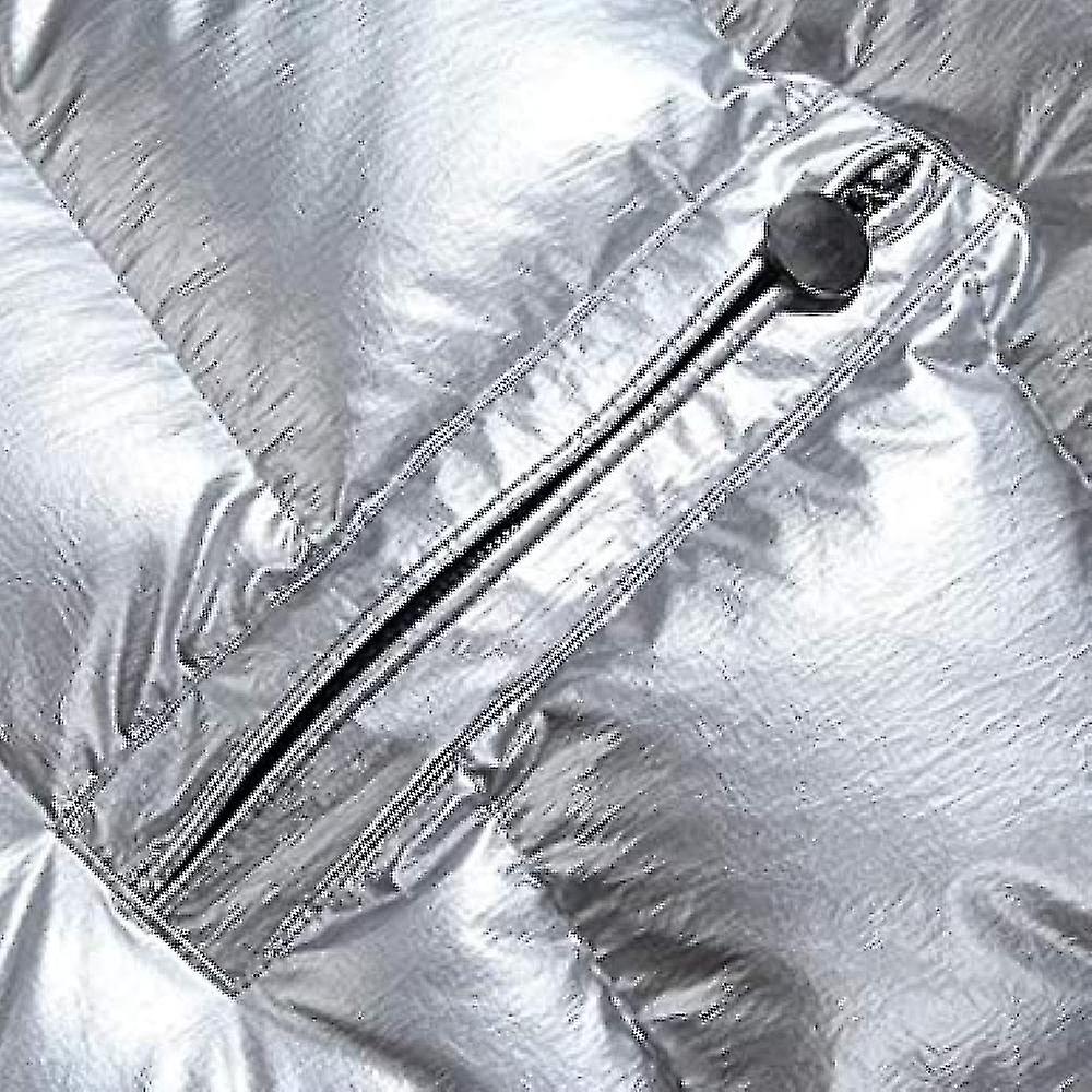 Men's Winter Shiny Down Jacket Stand Collar Down Jacket Hooded