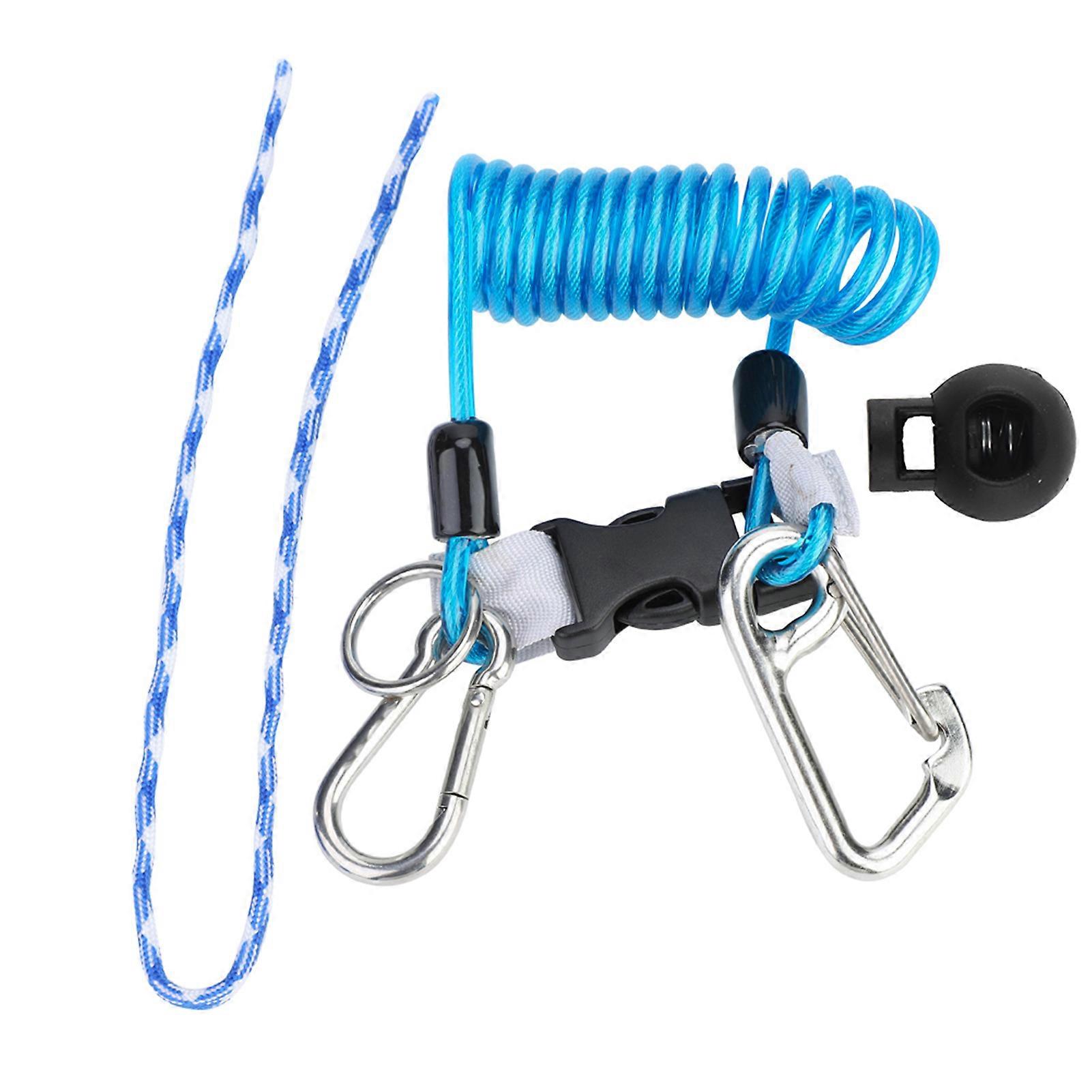 Keep Diving Anti lost Spring Coil Lanyard Safety Emergency Tool with Quick Release (Blue)