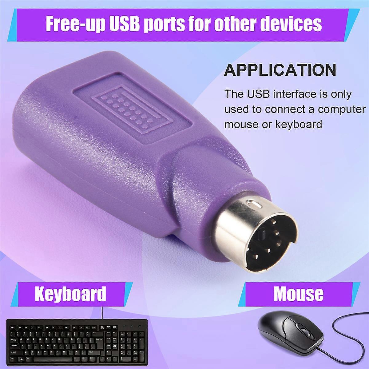 PS2 to USB Connector, Computer Mouse and Keyboard Mini Adapter, Mouse ...