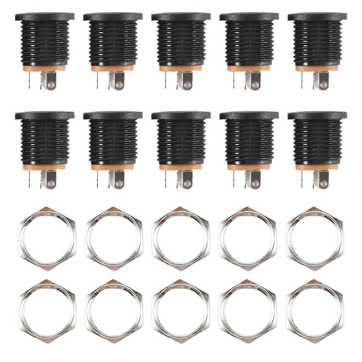 10 Pcs Panel Mount 2.1x5.5mm Power Jack DC Socket