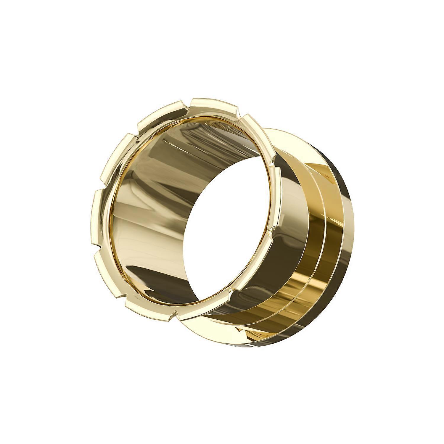 Gold Groove And Flare Flesh Tunnel