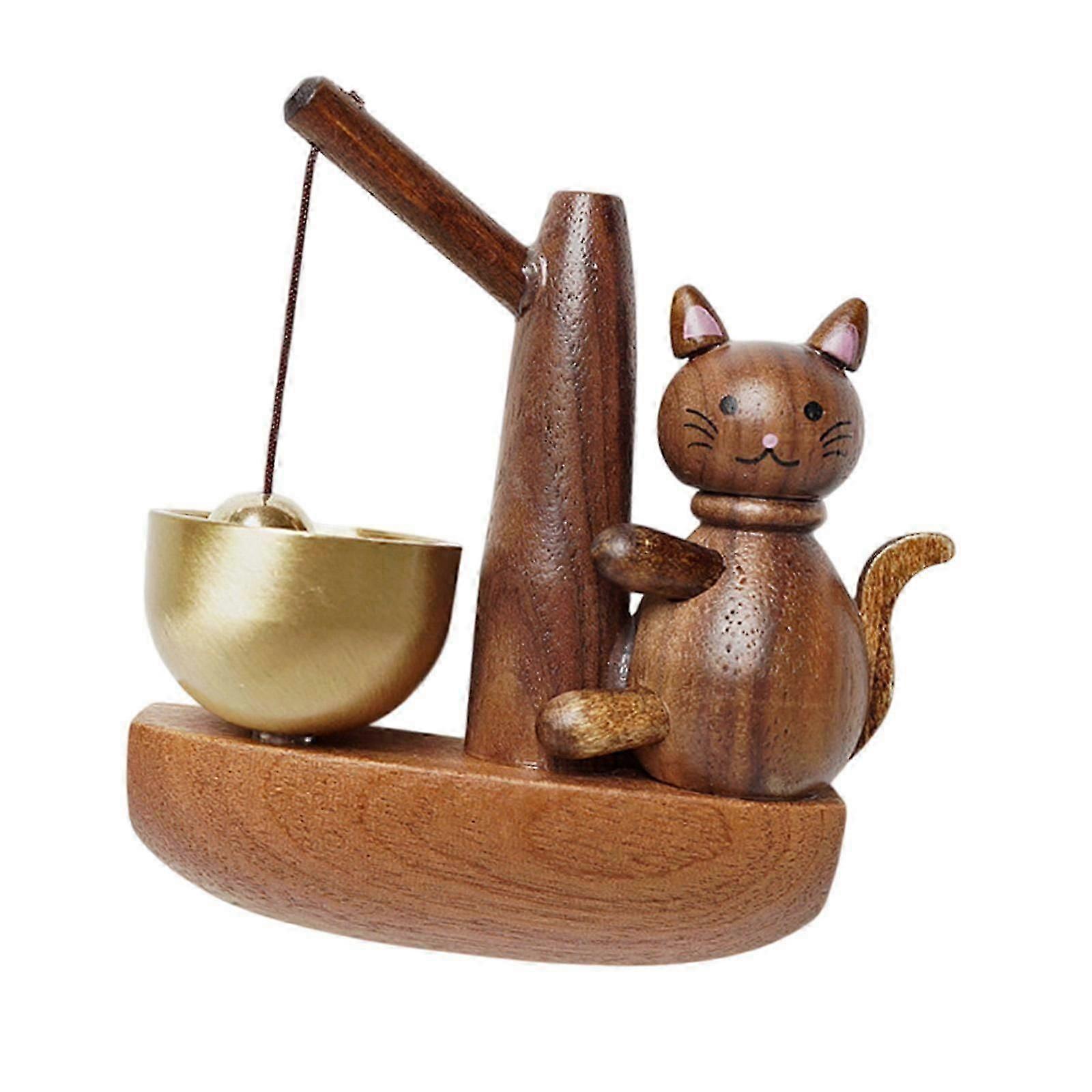 Shopkeepers Bell for Door Opening Playful Cat Door Chime for Room Cafe Store Khaki
