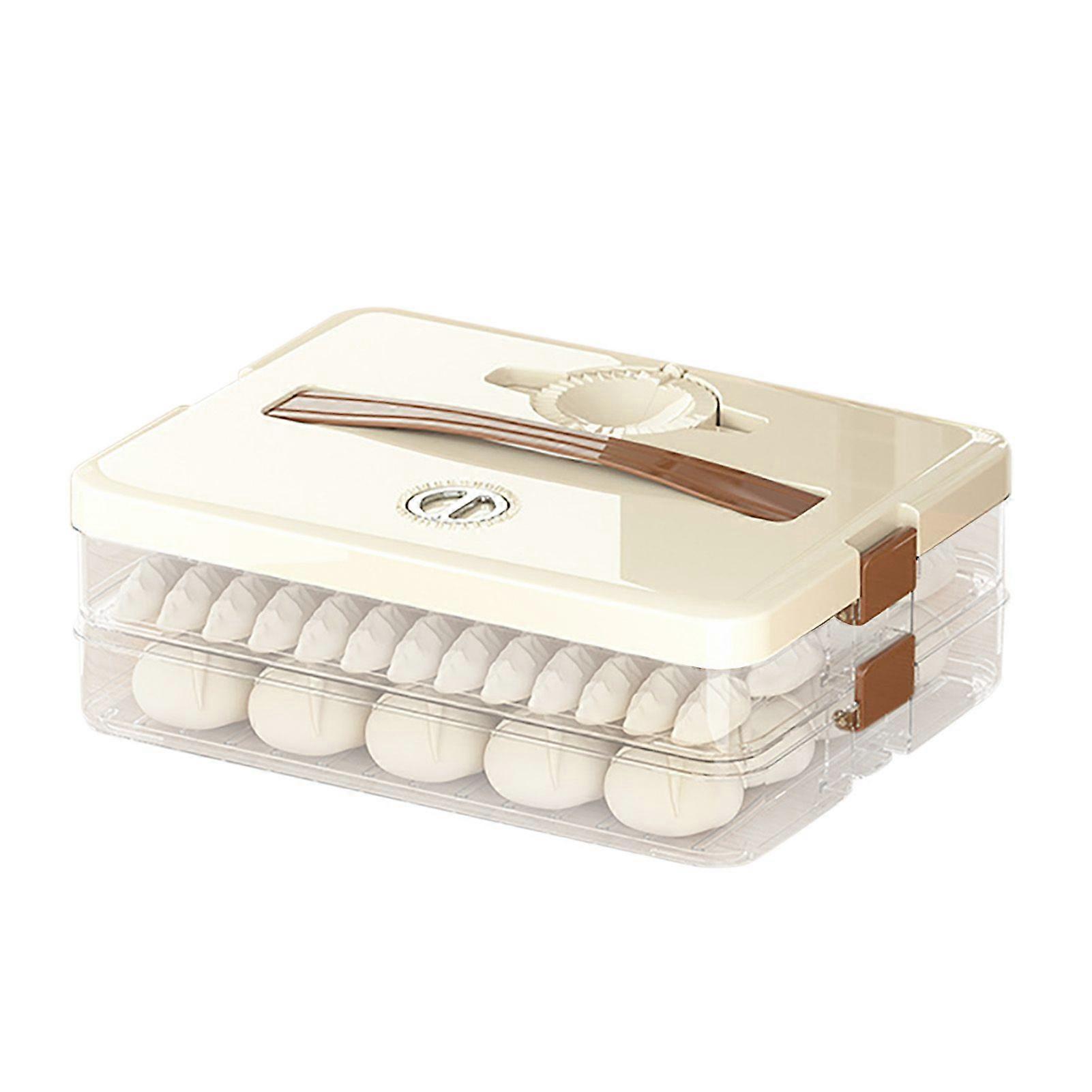Dumpling Storage Box Large Capacity Multi Layer Transparent Plastic Airtight Food Container Kitchen Supplies,2 Layers