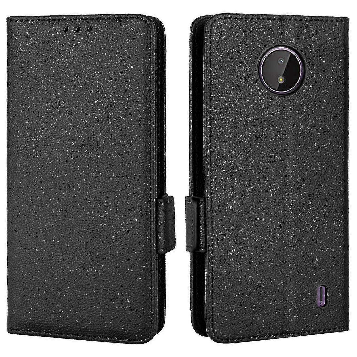 For Nokia C10/C20 PU Leather Wallet Phone Case with Magnetic Clasp & Stand (Litchi Texture)