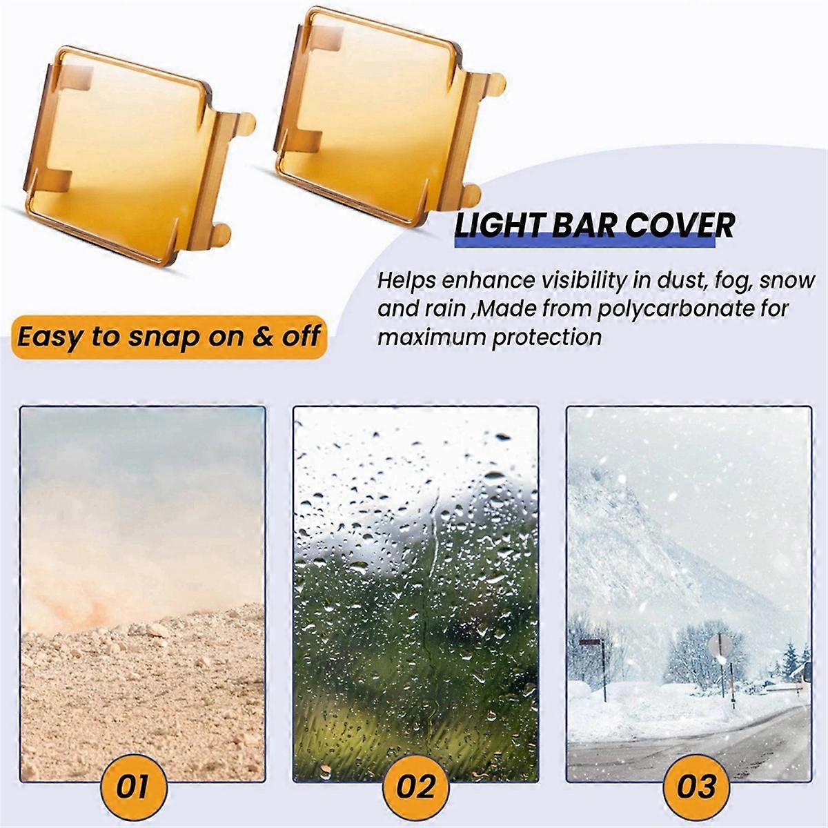 Car Amber Led Pod Covers Square Led Light Bar Covers Led Cube2722