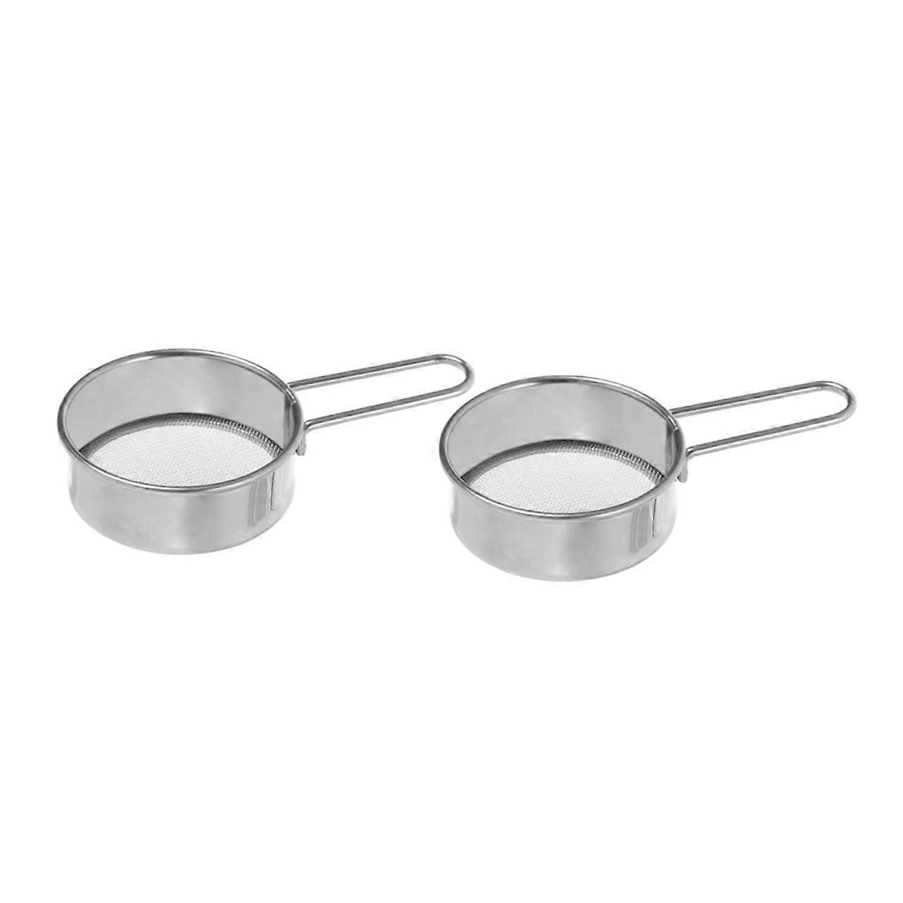 2 pcs Stainless Steel Sugar Shaker Duster for Baking Kitchen Round Size
