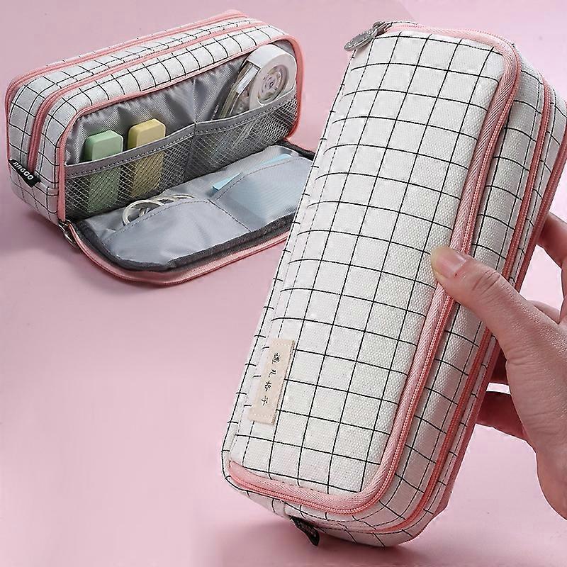 Angoo Double-Open Multi-Layer Stationery Pencil Case Multifunctional Cosmetic Bag