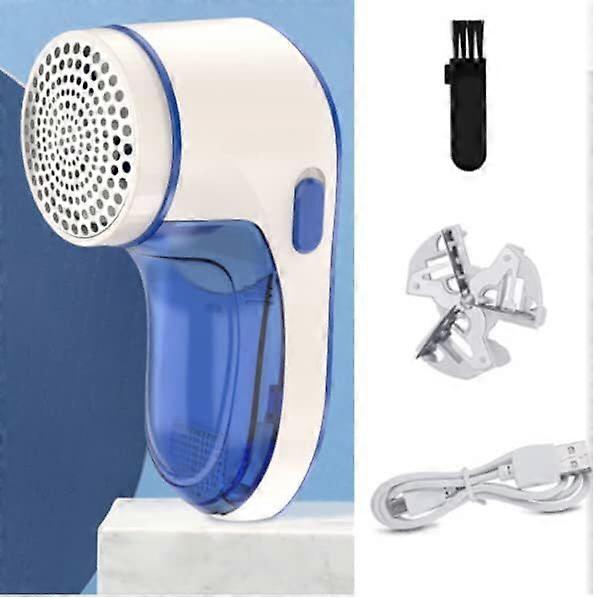 Lint Shaver Portable USB Charging Electric Lint Remover and Clothes Shaver Sweater Baller (Blue)