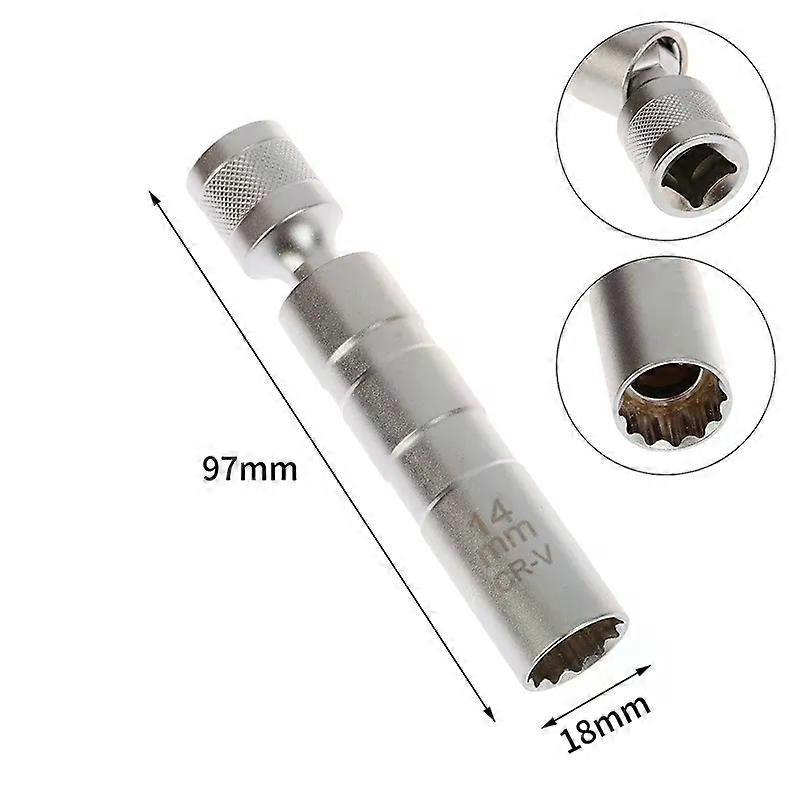 14/16mm Set Universal Joint With Magnetic Flexible Socket Thin Wall 3/8 Drive Car Repair Tool Spark Plug Socket Wrench Adapter
