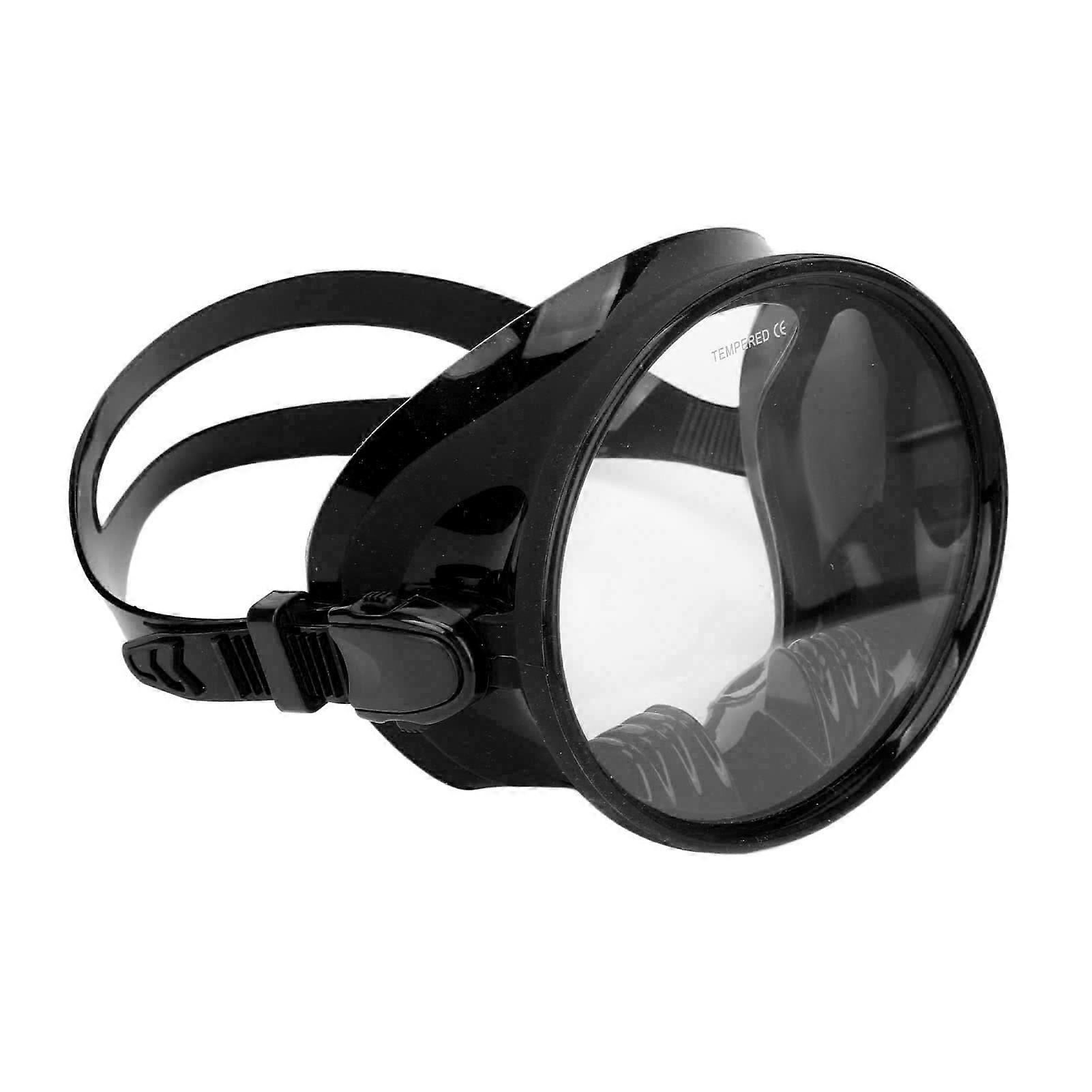 Oval Shape Diving Mask with Tempered Glass Lens, Adjustable Anti-Fog Snorkeling Goggles for Adults and Youth, Leak-Proof Design