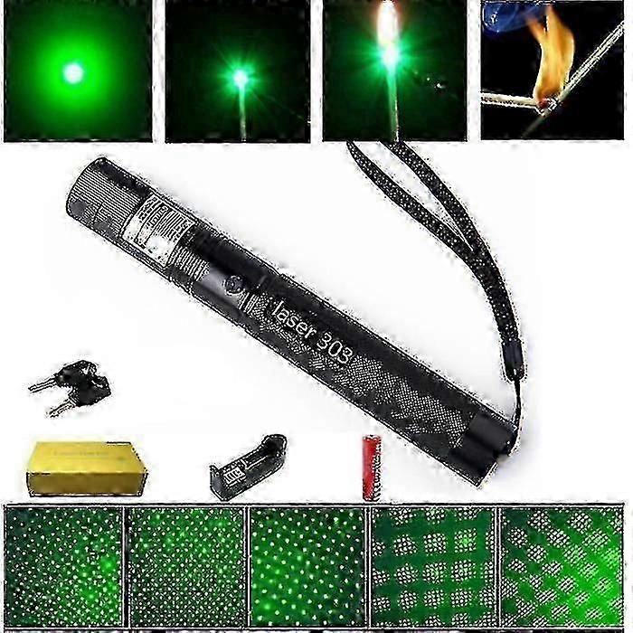 Top Laser 303 200 Mw Laser Pointer Green Focal Length Adjustable And Star Filter Pattern With 4000 M