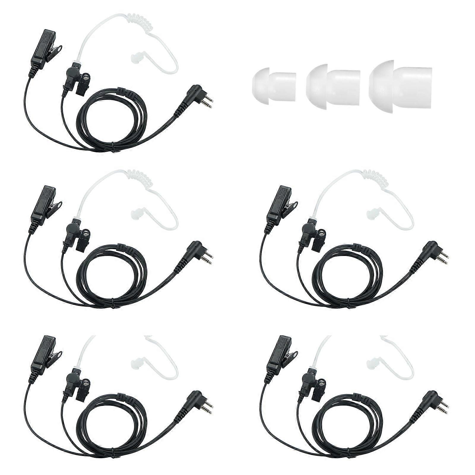 Walkie Talkie Earpiece With Mic For CP200 CP200D CP100D CP185 BPR40 RDM2070D Two Way Radio Headset Kit (5 Packs)