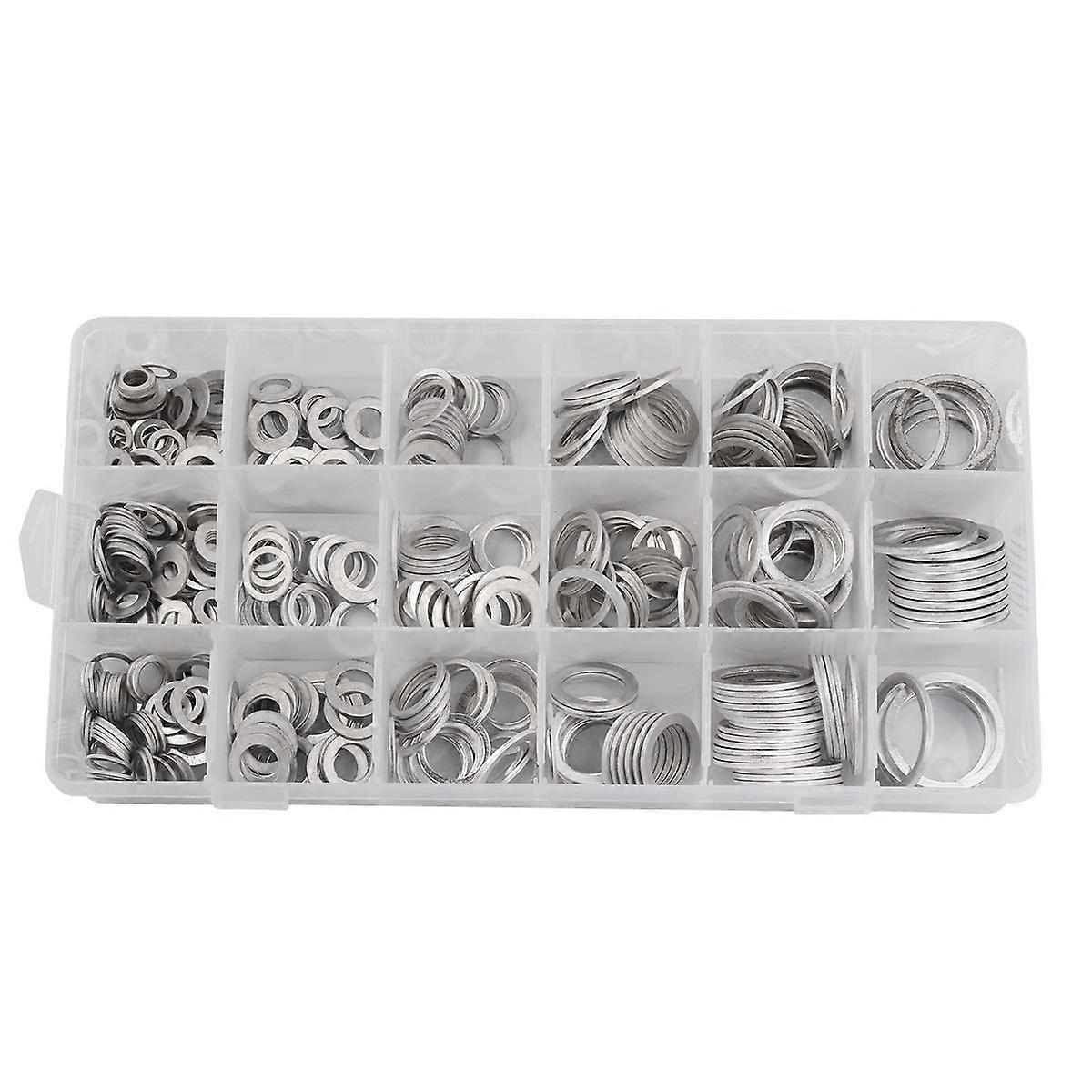 Gaskets 450Pcs Washers Kit Aluminum Sealing Rings Set With Box