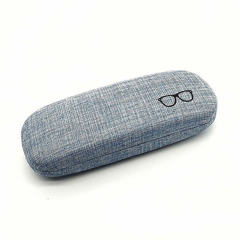 Linen Canvas Hard Glasses Case Portable Protective Case for Glasses and Sunglasses with Microfiber Cloth