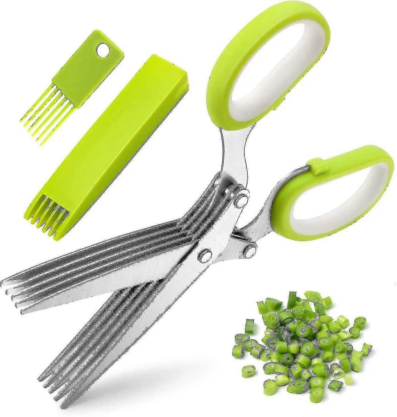 Kitchen Herb Scissors Stainless Steel 3pcs 5 Blade