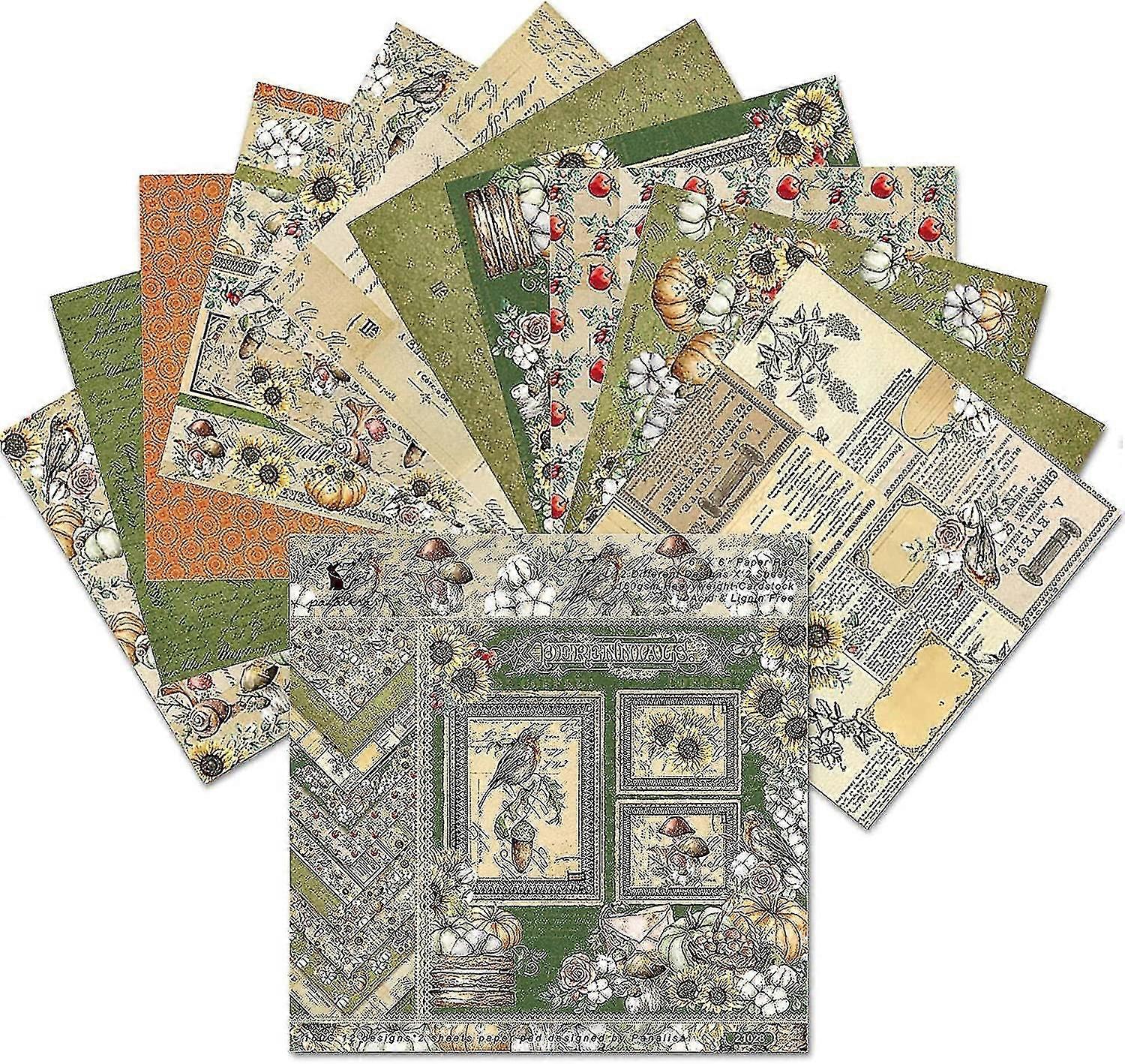 24pcs/set Scrapbook Backing Paper 6 Inch Single Side Patterned Paper Color Mixture Paper Craft Paper Scrapbook Paper Pad For Crafts Diy Album Scrapboo