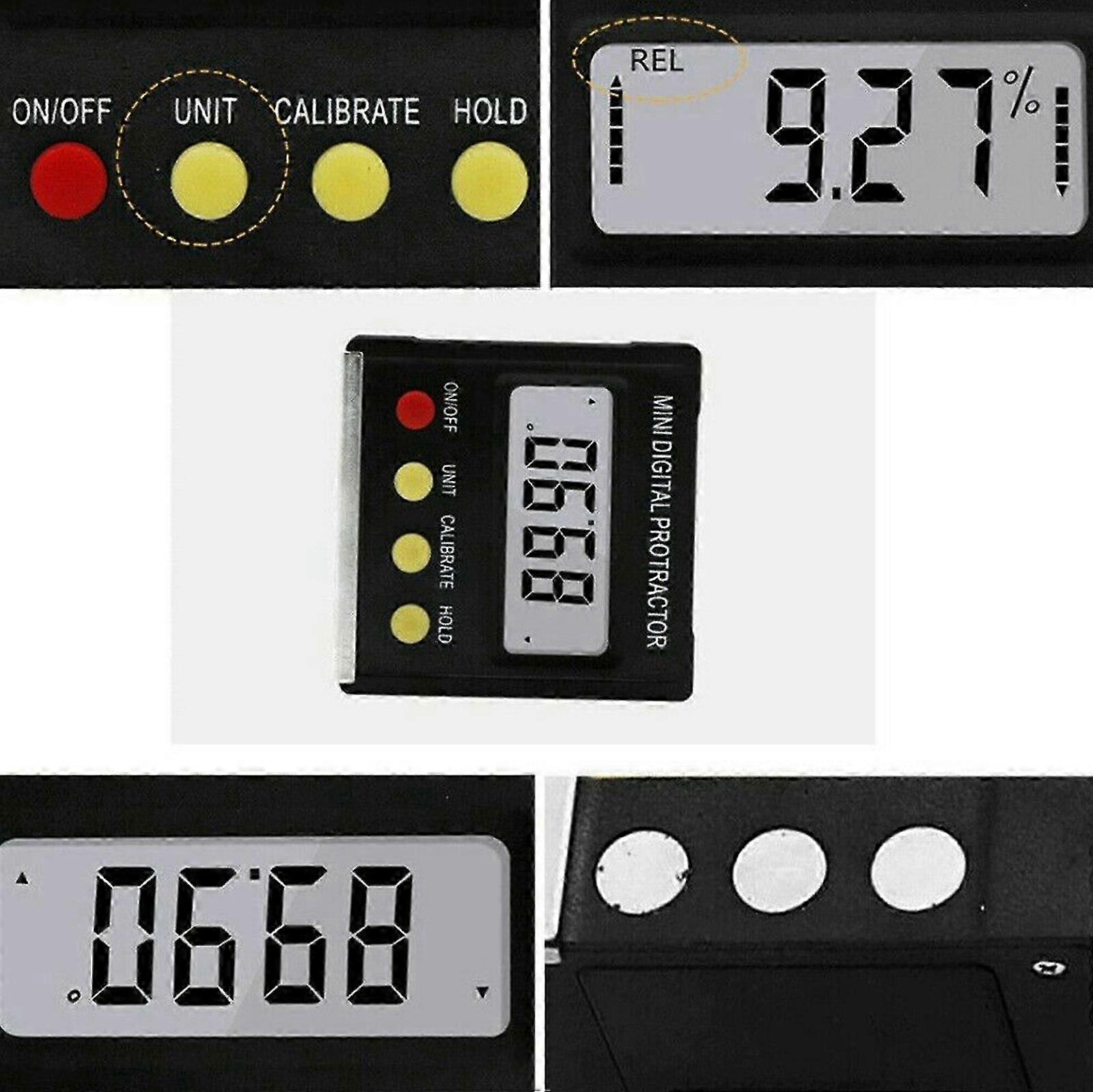 Digital Angle Gauge Level Box Protractor Angle Finder Magnetic Inclinometer Base - FFY
