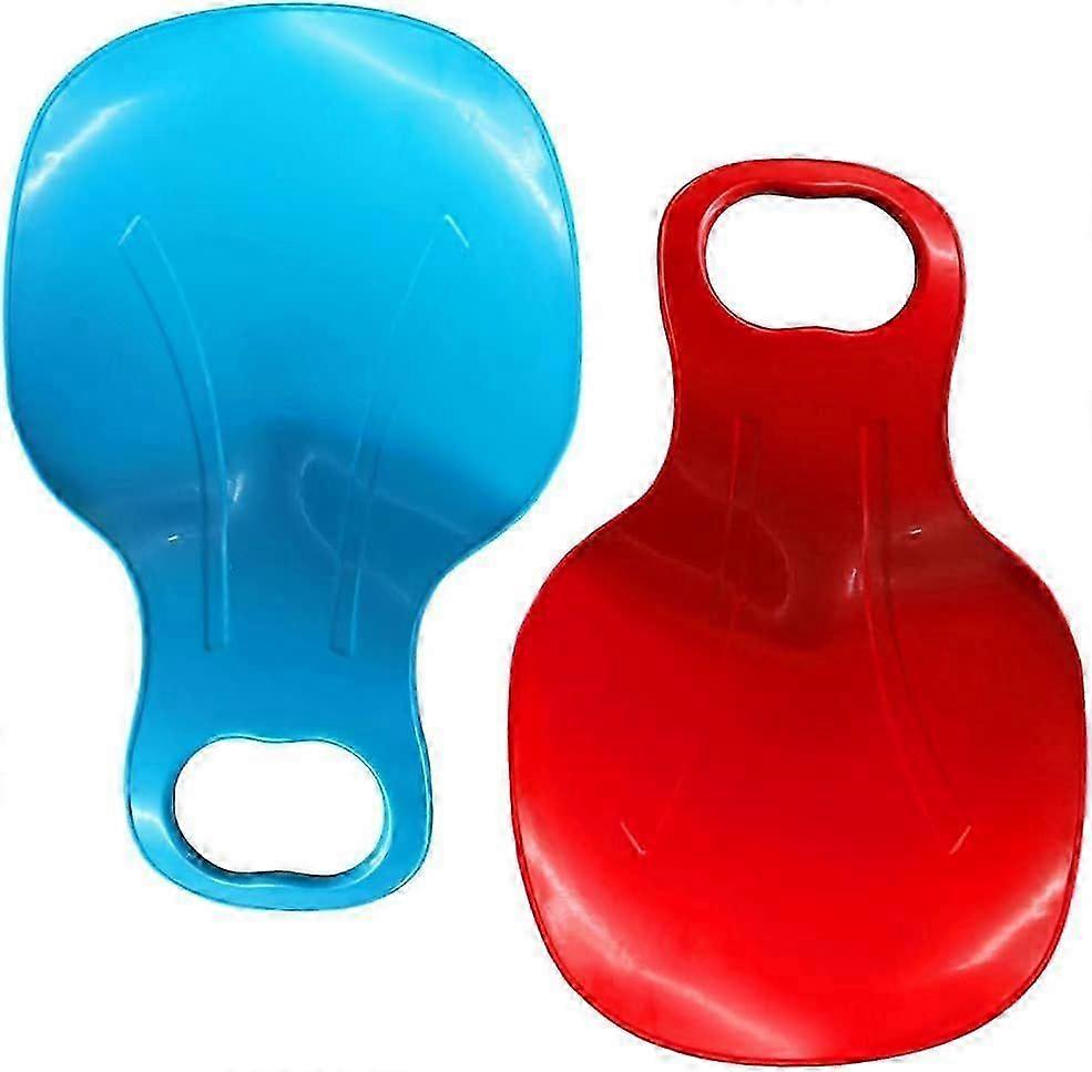 2 Pieces Snow Sled Boards, Snow Sled Boards with Handles, Heavy Duty Snow Sleds for Kids, Portable Outdoor Winter Snow Sleds for Unisex, Also Suitable