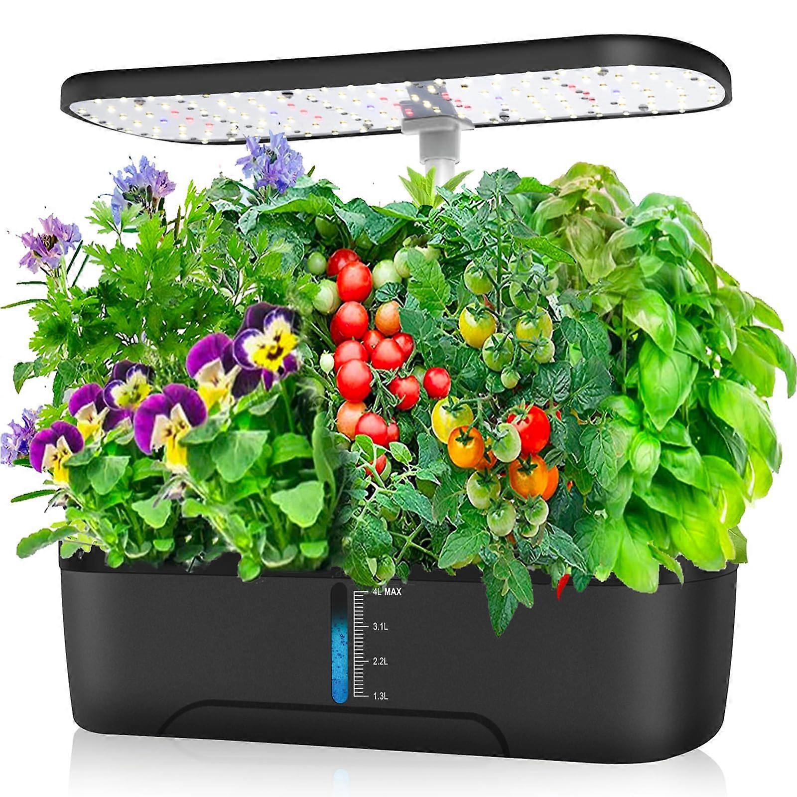 Hydroponics Growing System, Indoor Herb Garden, 12 Pods, with Grow Light, Automatic Timer