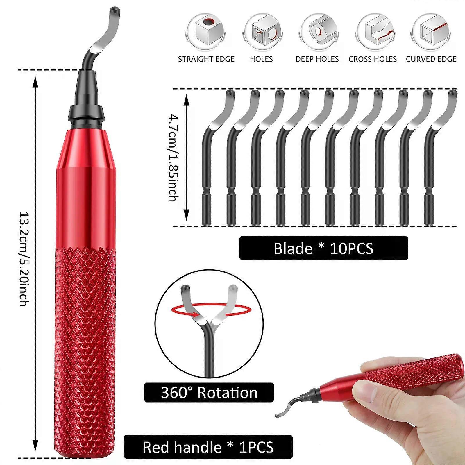Deburring Tool Kit with 40 Extra HSS Blade Sharp Burr Removal Tool Metal Edge Deburring Hand Tool 3D Printed Edge Deburring Tool