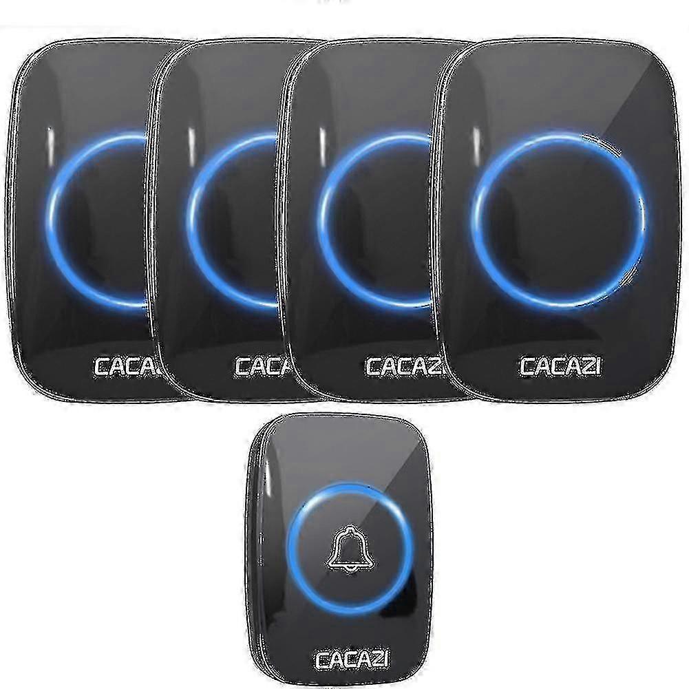 Cacazi Sonnette sans fil étanche 300m Remote Eu Plug Smart Door Bell Chime Batterie