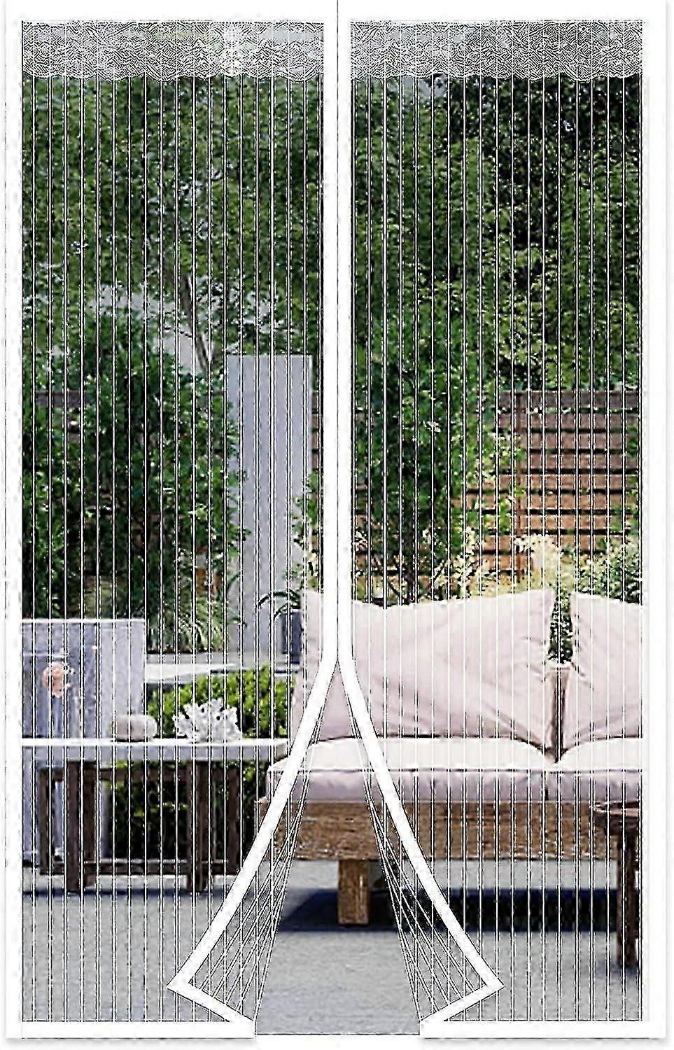 Magnetic Door Mosquito Net Anti-Mosquito Door Curtain with Magnetic Closure Without Drilling for Balcony Door(White, 100 * 200cm)
