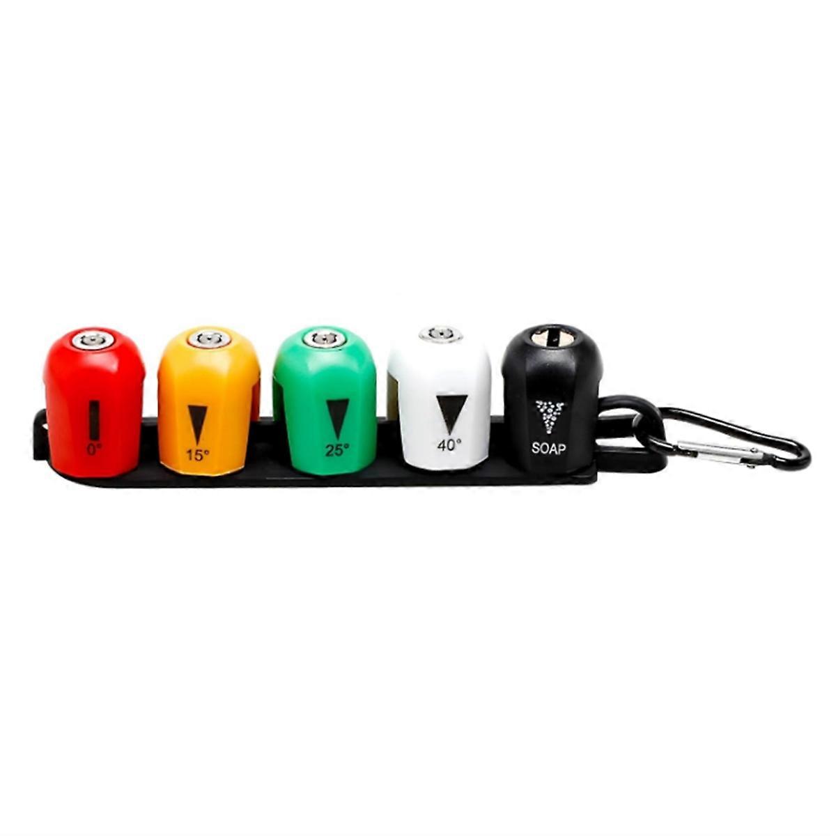 5 Pack Quick Connect Pressure Washer Nozzle Tips with Base