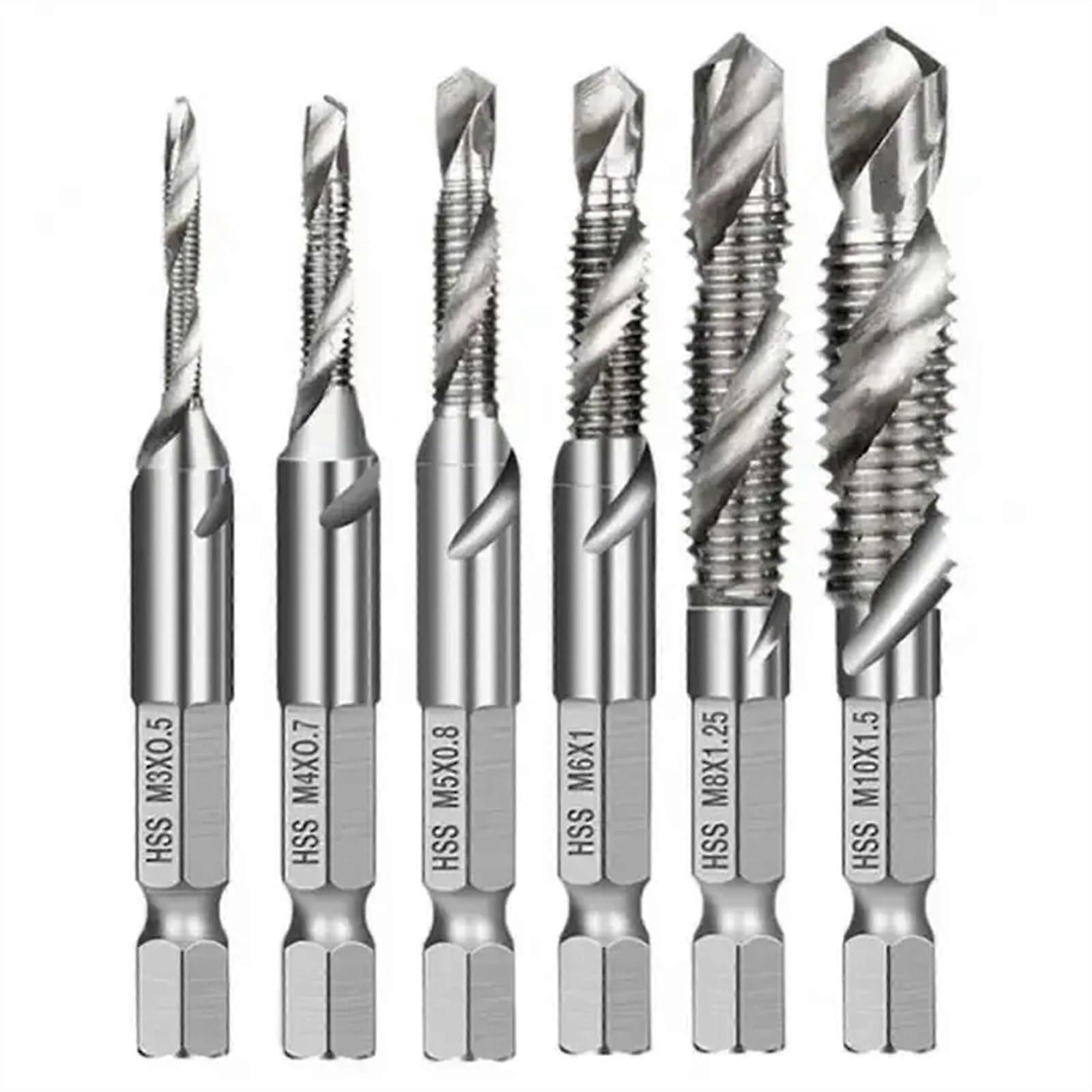 Drill Bits HSS Tap Countersink Deburr Set Metric M3 M4 M5 M6 M8 M10 High Speed Steel Precision Tools