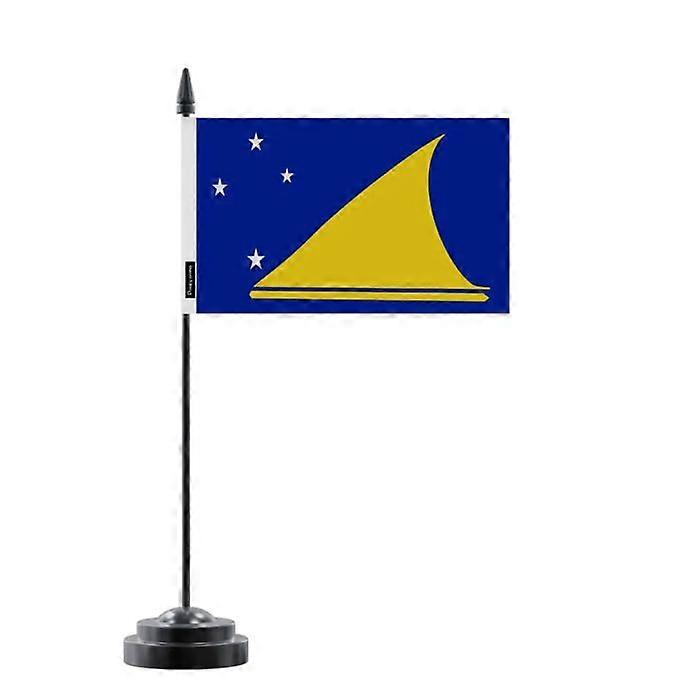 Table Flag - Tokelau - 14 x 21 cm - Polyester - Plastic Pole - Double-Sided Print