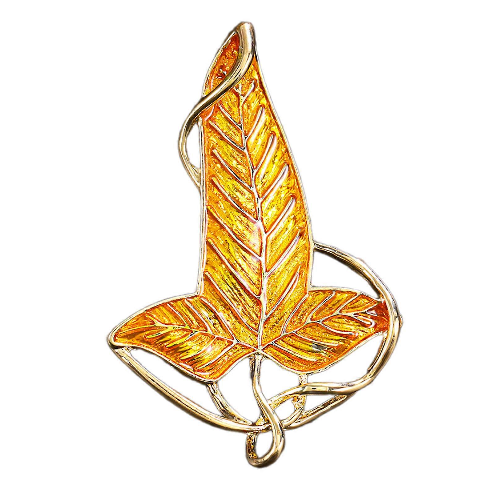 Resin Drip Oil Leaf Brooches with Bright Color Badge Pin Great for Nature Lover and Fantasy Enthusiasts Everyday Wear  KC Kumquat