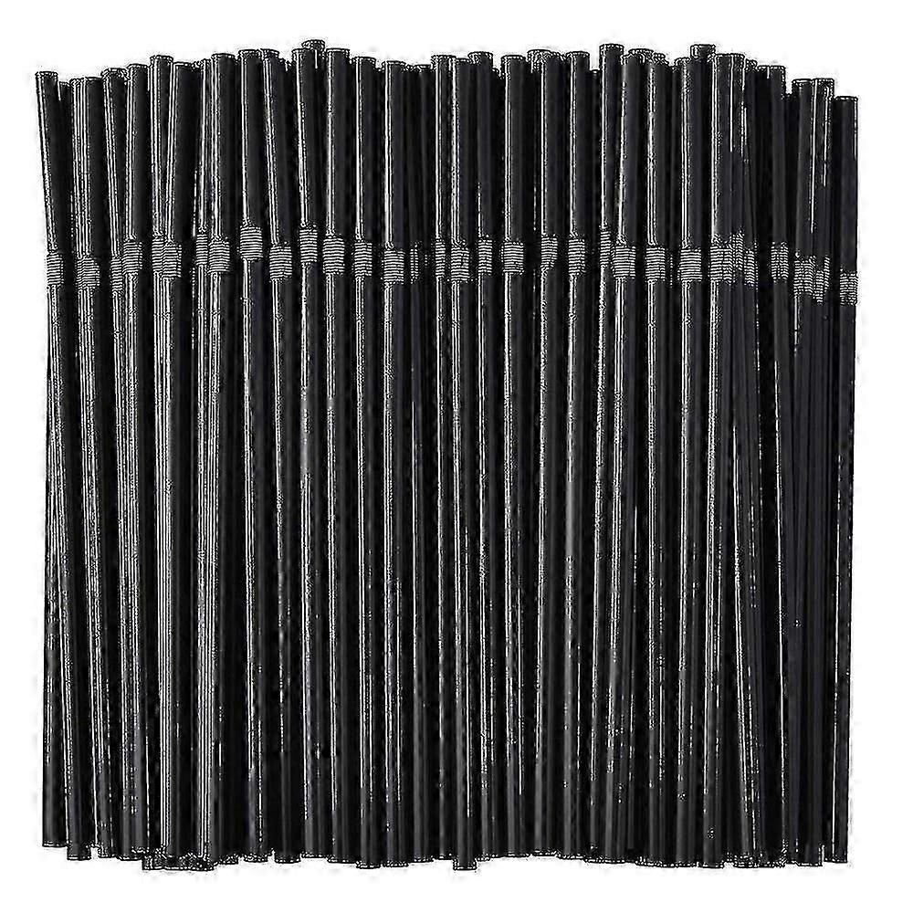 500pcs Bendy Flexible Black Plastic Disposable Drinking Straws