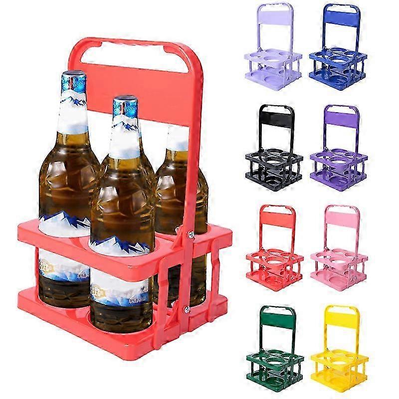 Przenośny składany pojemnik na napoje z uchwytem do dostawy, uchwyt na kubek wielokrotnego użytku do Doordash Grubhub, czerwony pojemnik na tacę