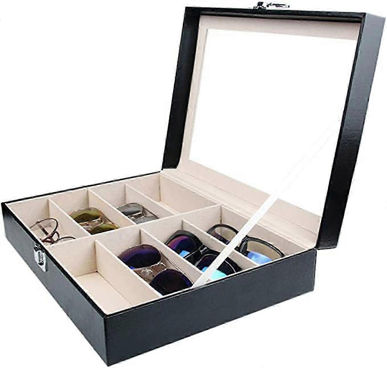 2025 8-grid glasses storage box PU storage box
