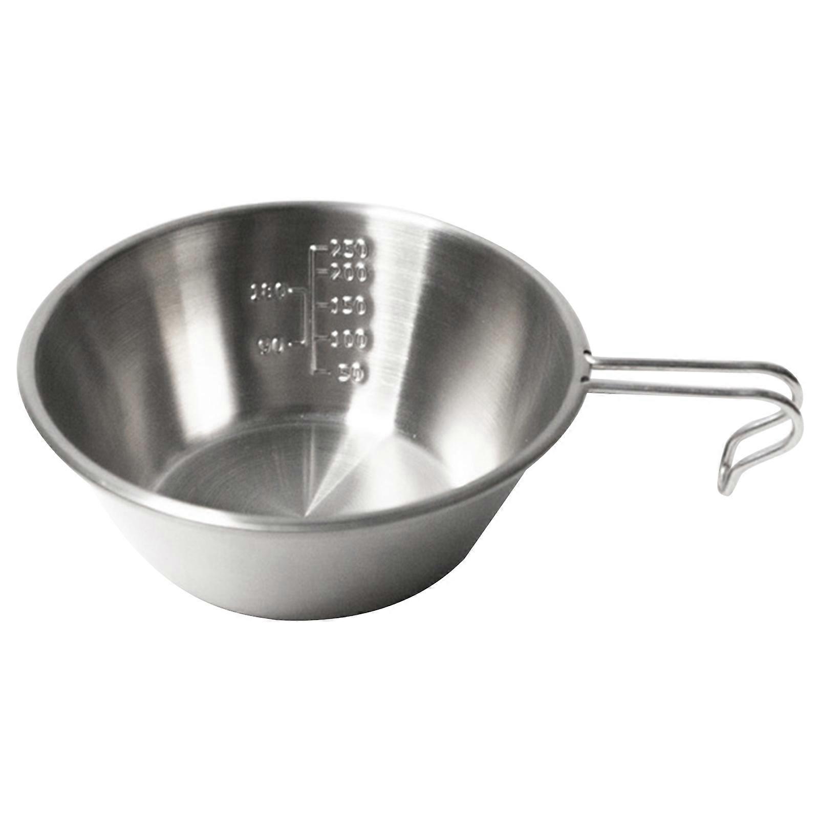 350ml Stainless Steel Camping Cup with Scale Cookware Easy Storage Easy to Use and Clean Convenient to Use for Camping