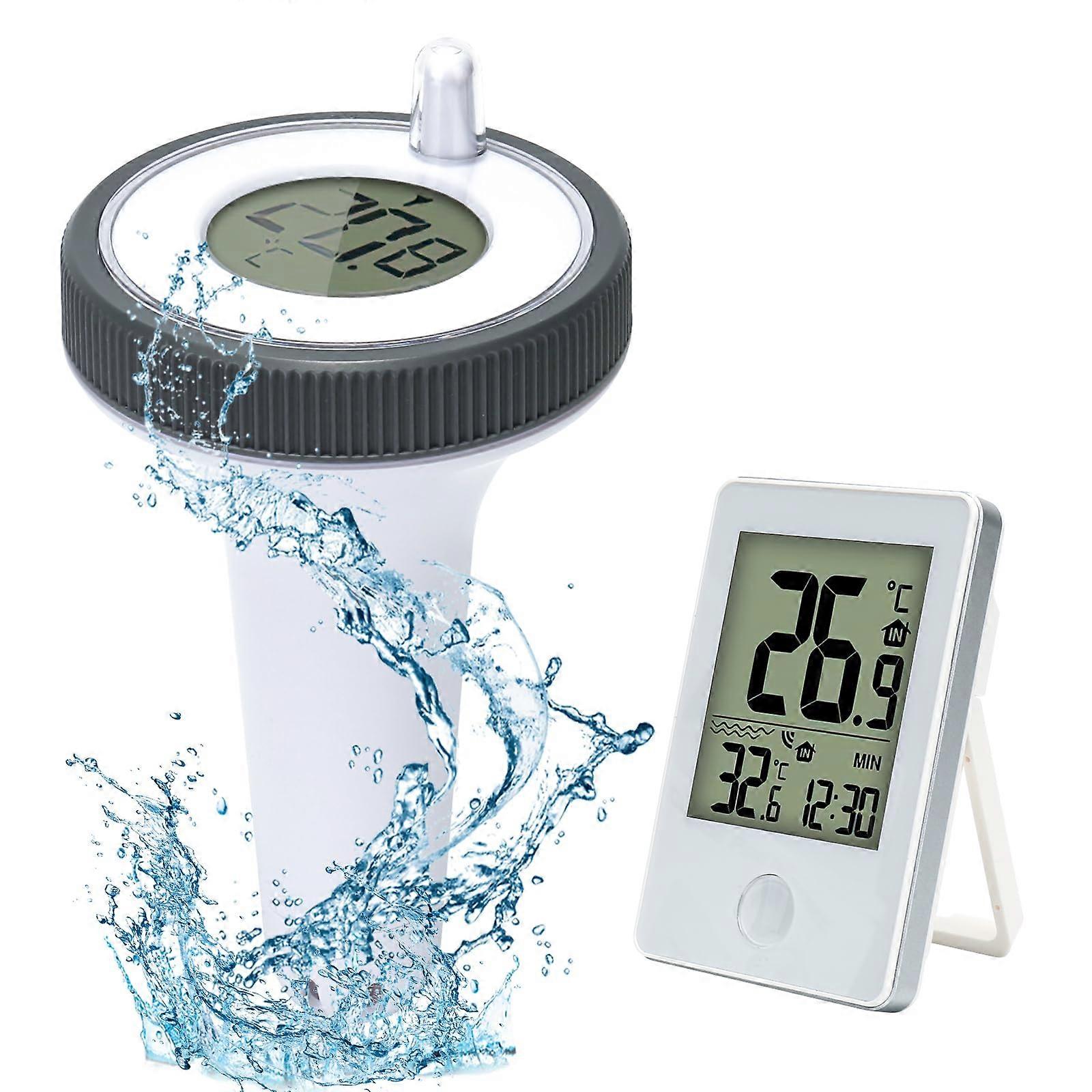 Pool Thermometer, Wireless Floating Digital, IP67, with Indoor Receiver, 60m Range